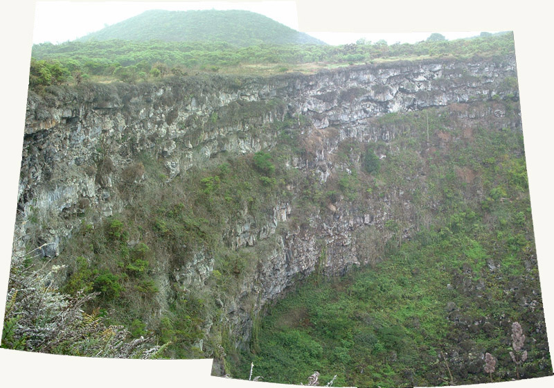 Santa Cruz summit pit crater.